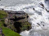 Teleblick zur Felskanzel am Gullfoss Wasserfall - Westisland